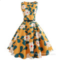 O-Collo senza maniche A-Line Flower Lovely Vintage Dress